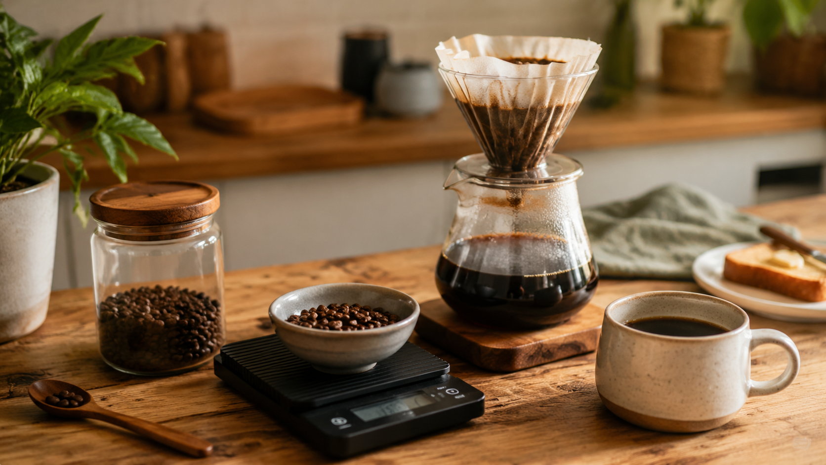 Preparo de café coado para o dia a dia